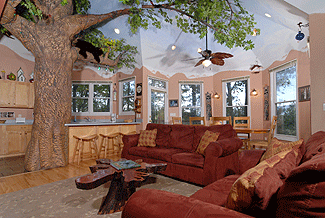 tree in the living room