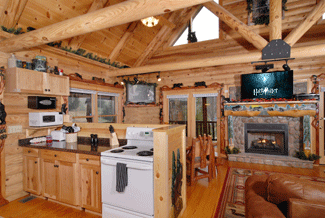 Great access to the living area from the kitchen