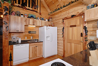Kitchen with refrigerator microwave dishwasher and stove