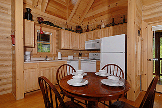 cabin with a fully equipped kitchen