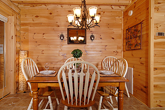 cabin kitchen dining area
