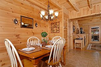 cabin dining and living room