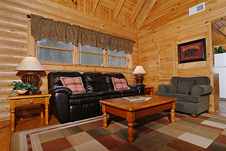 log interior of pigeon forge cabin