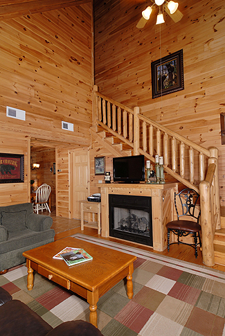 livingroom with flat screen tv and gas firplace