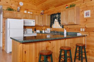 cabin with fully equipped kitchen