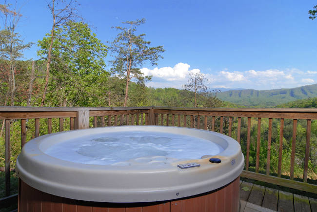 pigeon forge cabin hot tub with mountain view