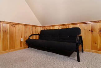 cabin with a futon for extra sleeping