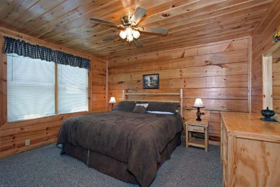 One of the bedrooms with all wood interior