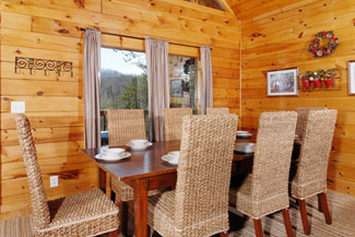 Pigeon Forge Cabin with a Dinning area for breakfast and dinner