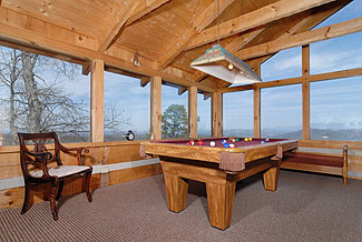 How about those great mountain views from the game room with pool table ?