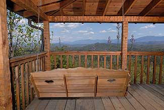 Beautiful swing for two overlooking some of the finest views in the Smokies
