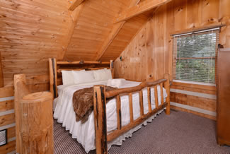 Bluff Mountain Majesty Upper Level Loft Bedroom Area that overlooks a vast mountain view