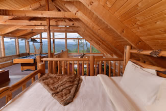 Panoramic Mountain View Cabin Rentals from the Upstairs Loft