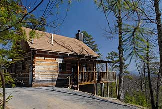 Pigeon Forge One Bedroom Plus Loft Cabin Rental with hot tub and whirl pool in the Wears Valley Area