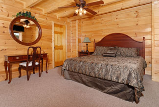 Pigeon Forge Cabin Rental with a sit down vanity for getting ready in the morning