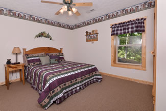 Pigeon Forge Lower Level Bedroom in this Cabin Rental