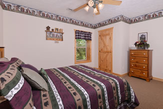 Pigeon Forge Lower Level Bedroom of this Cabin Rental