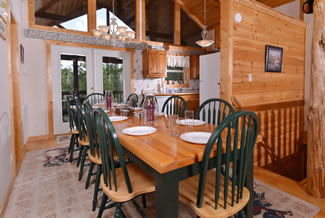 Pigeon Forge Cabin Rental Large Dinning Room Table