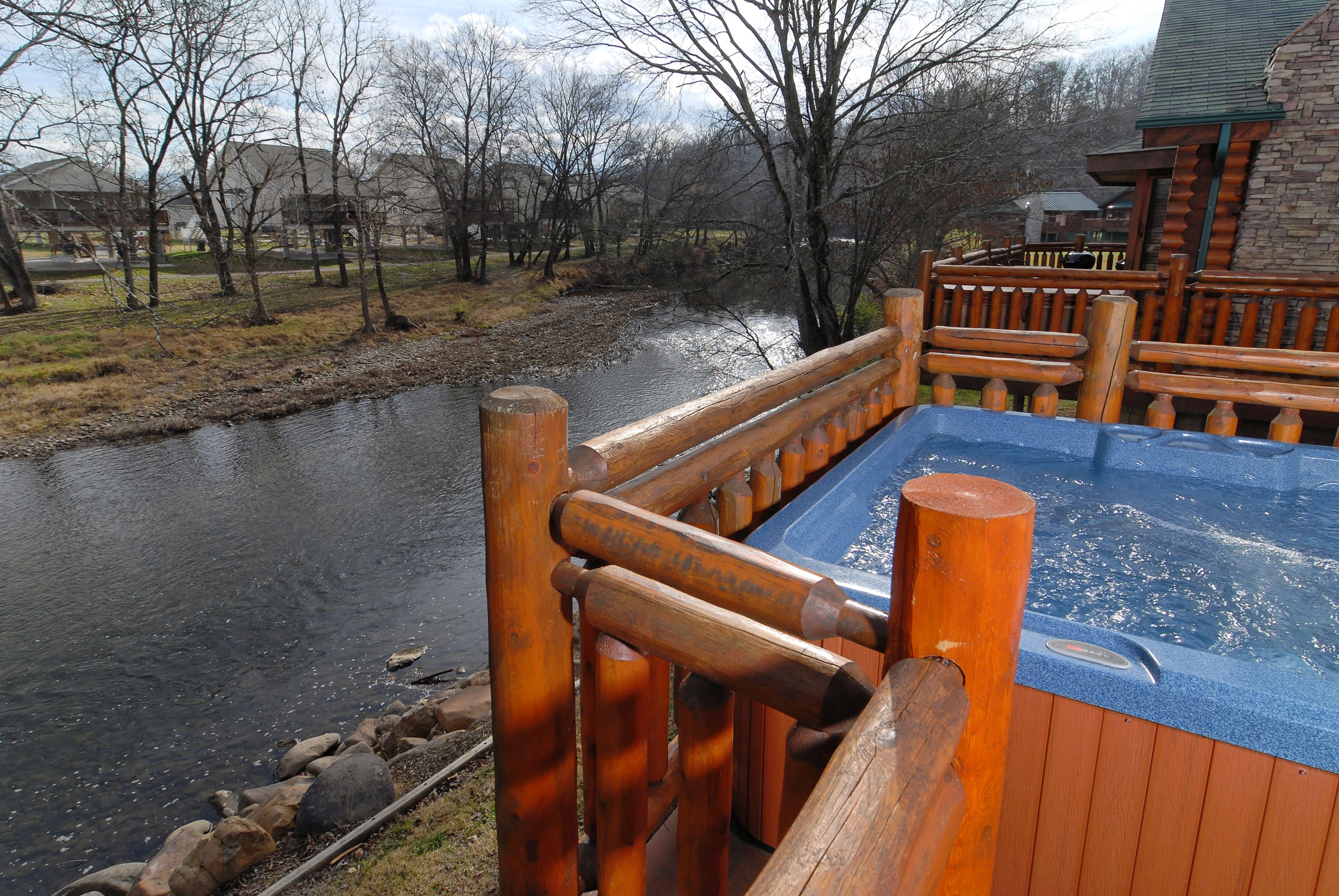 Pigeon Forge Riverfront Two Bedroom Vacation Cabin Rental