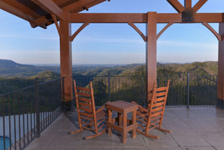 The Preserve Pigeon Forge Great Smoky Mountains Panoramic Mountain View Rocking Chair Seating Area