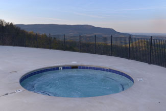 The Preserve Resort Outdoor Hot Tub Overlooking the Panormic Smoky mountain Views Located next to the swimming pool area