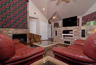 flat screen tv in a chalet