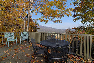 patio with a mountain view