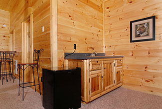 cabin with wet bar
