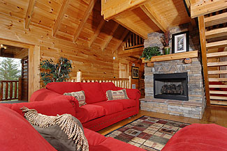 pigeon forge cabin with gas fireplace