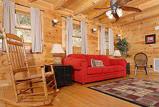 cabin with rocking chairs