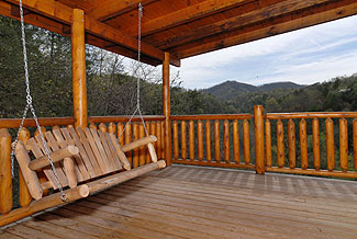 log swing overlooking mountain view