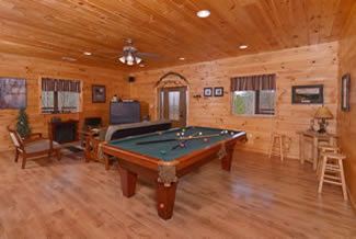 Pigeon Forge Cabin Gameroom Area Pool Table