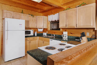 cabin fully equipped kitchen