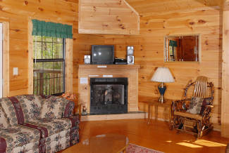 cabin with gas fireplace