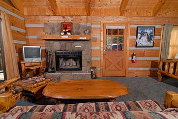 Stone fireplace to snuggle up by on those cold winter nights