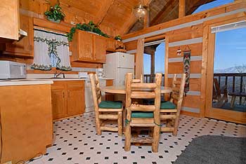 Kitchen area with log dining set