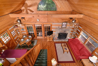 Pigeon Forge Cabin Rental View of the Loft Area