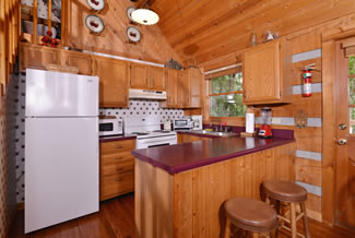 Pigeon Forge One Bedroom Cabin Rental Fully Equipped Kitchen