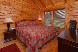 Pigeon Forge Cabin Rental Bedroom King Bed