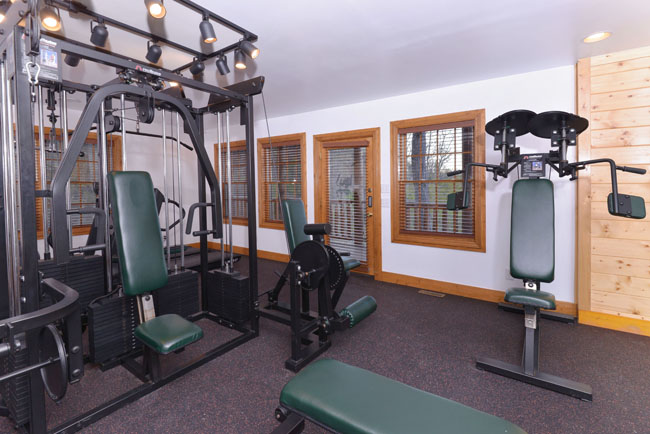 Pigeon Forge One Bedroom Luxury Log Cabin Rental Work Out Facility 