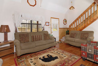 Pigeon Forge seating area that has vaulted ceilings in the living room