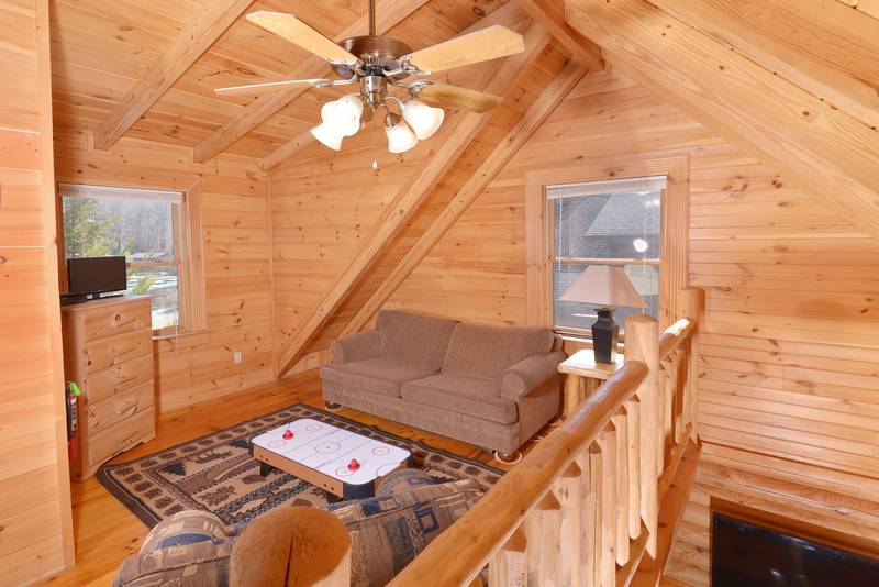 Tennessee Two Bedroom Cabin Rental Loft Seating Area