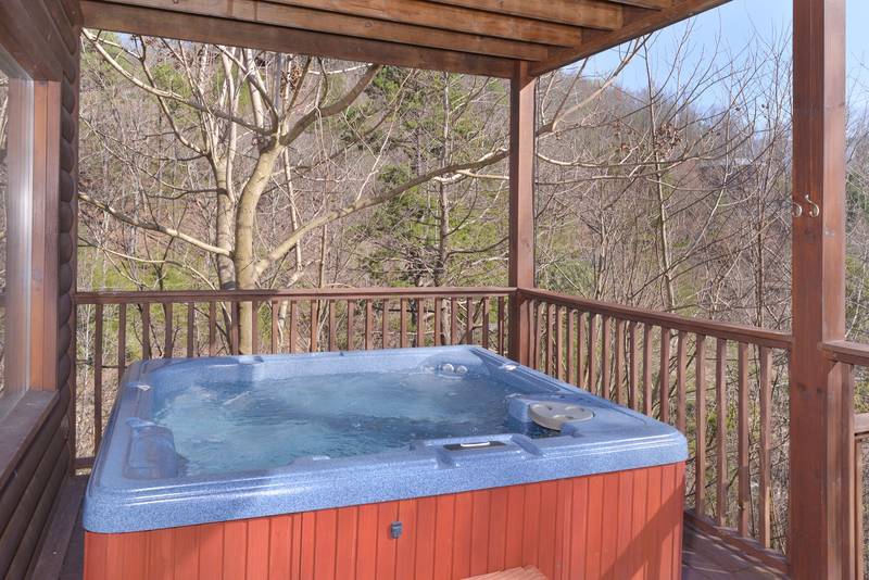 Pigeon Forge Vacation Cabin Rental Outdoor Hot Tub Area