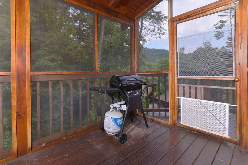 Pigeon Forge Cabin that features a gas grill