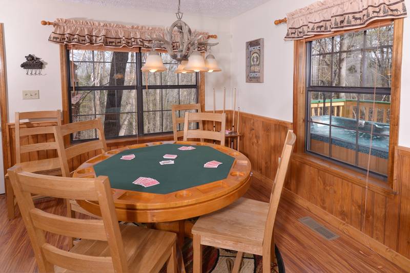 Smoky Mountain Two Bedroom Cabin Rental Card Table