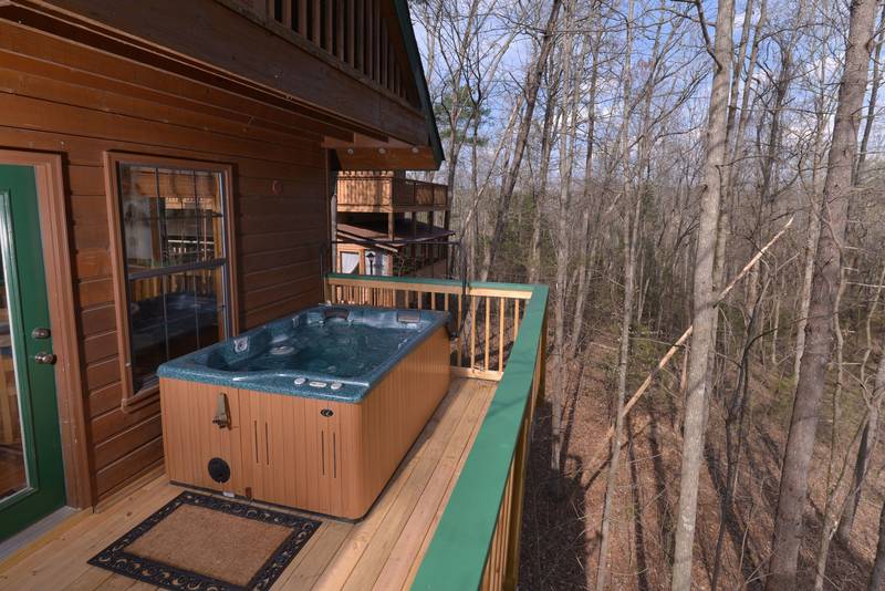 Smoky Mountain Two Bedroom Vacation Cabin Rental Hot Tub