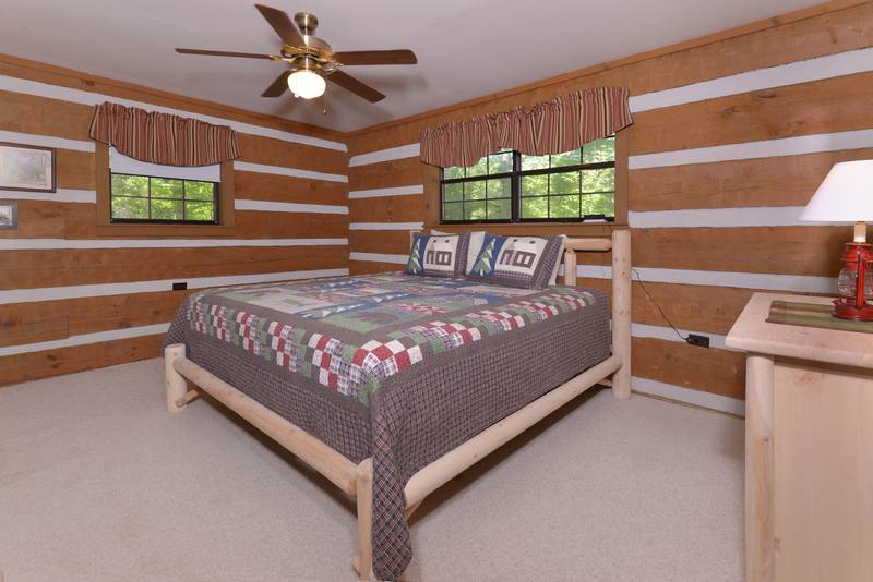 King Size Bed in the Master Suite Cabin Rental