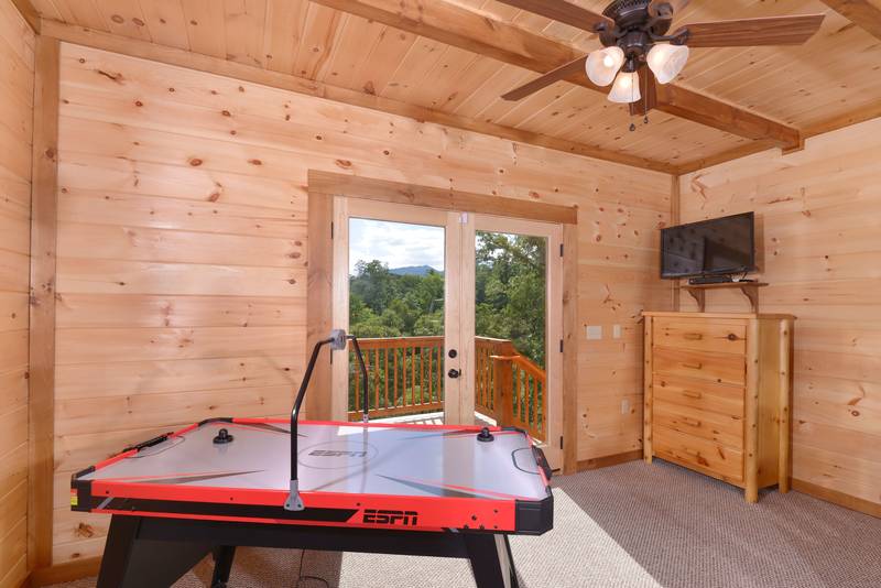 This Pigeon Forge Air Hockey Table is located in the upper level loft area