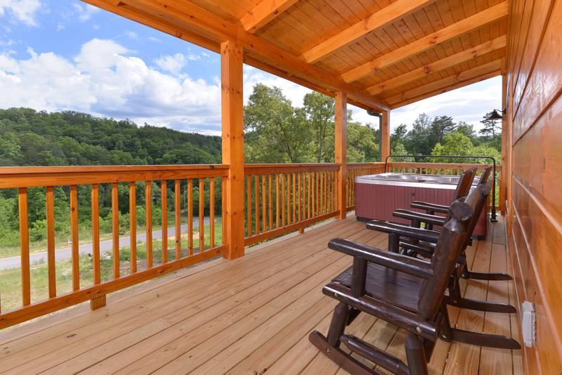 Enjoy your morning coffee on this Pigeon Forge Cabin