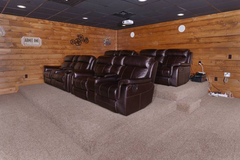 Cozy-Comfortable Pigeon Forge Cabin Rental Theater System Seating